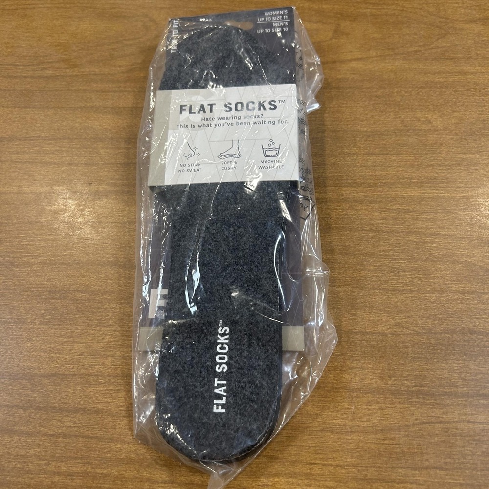 Flat Socks No Show Socks Womens One Size Gray Micro Wool Shoe Insert Insoles
